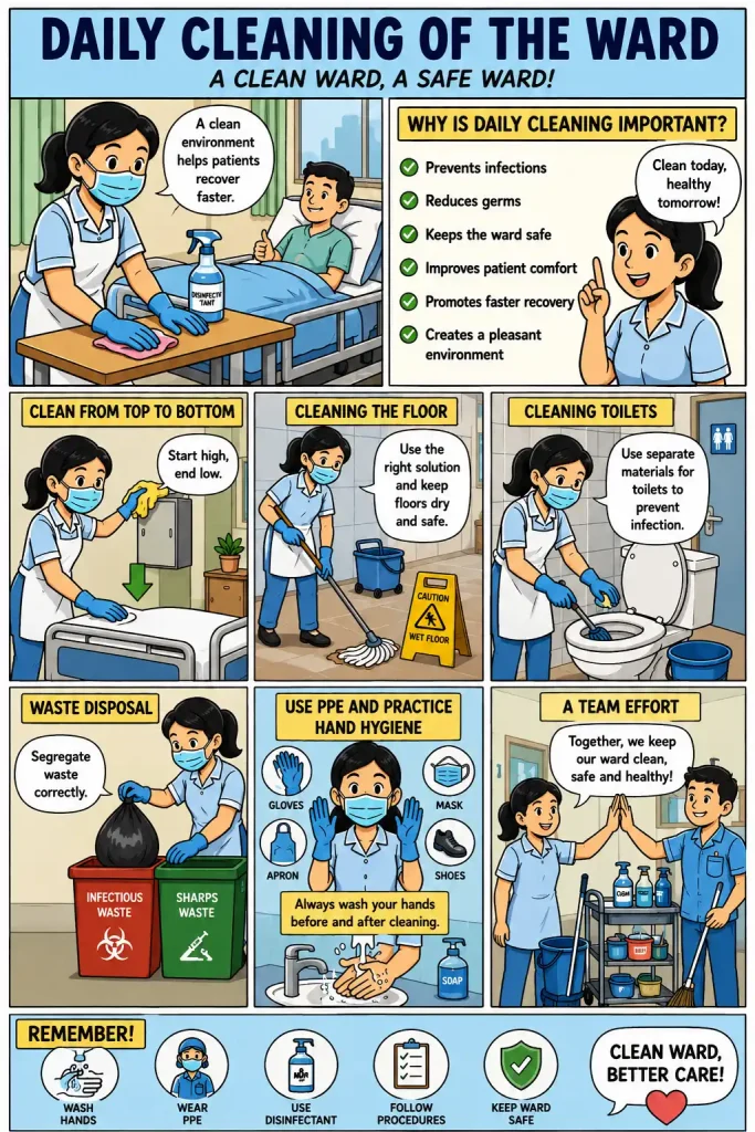 daily cleaning of the ward