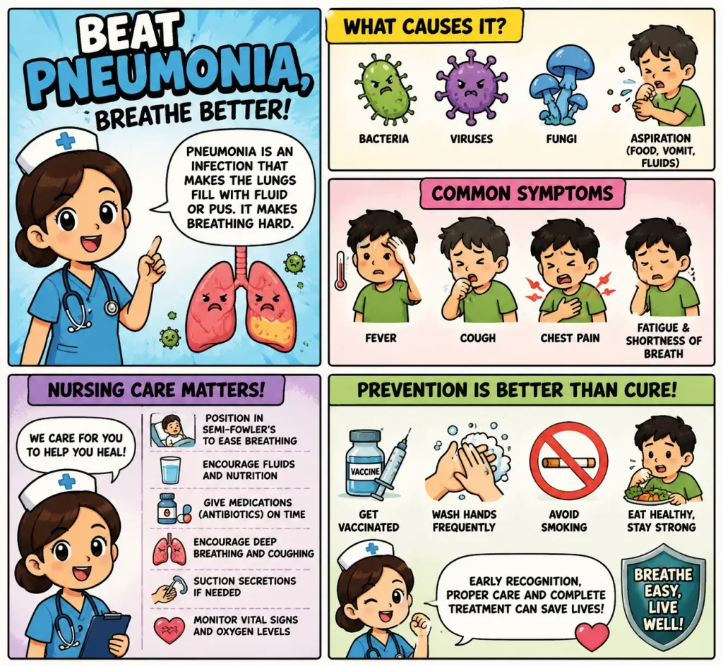 Pneumonia: Pathophysiology, Symptoms, Diagnosis, and Treatment,specific nursing intervention pneumonia